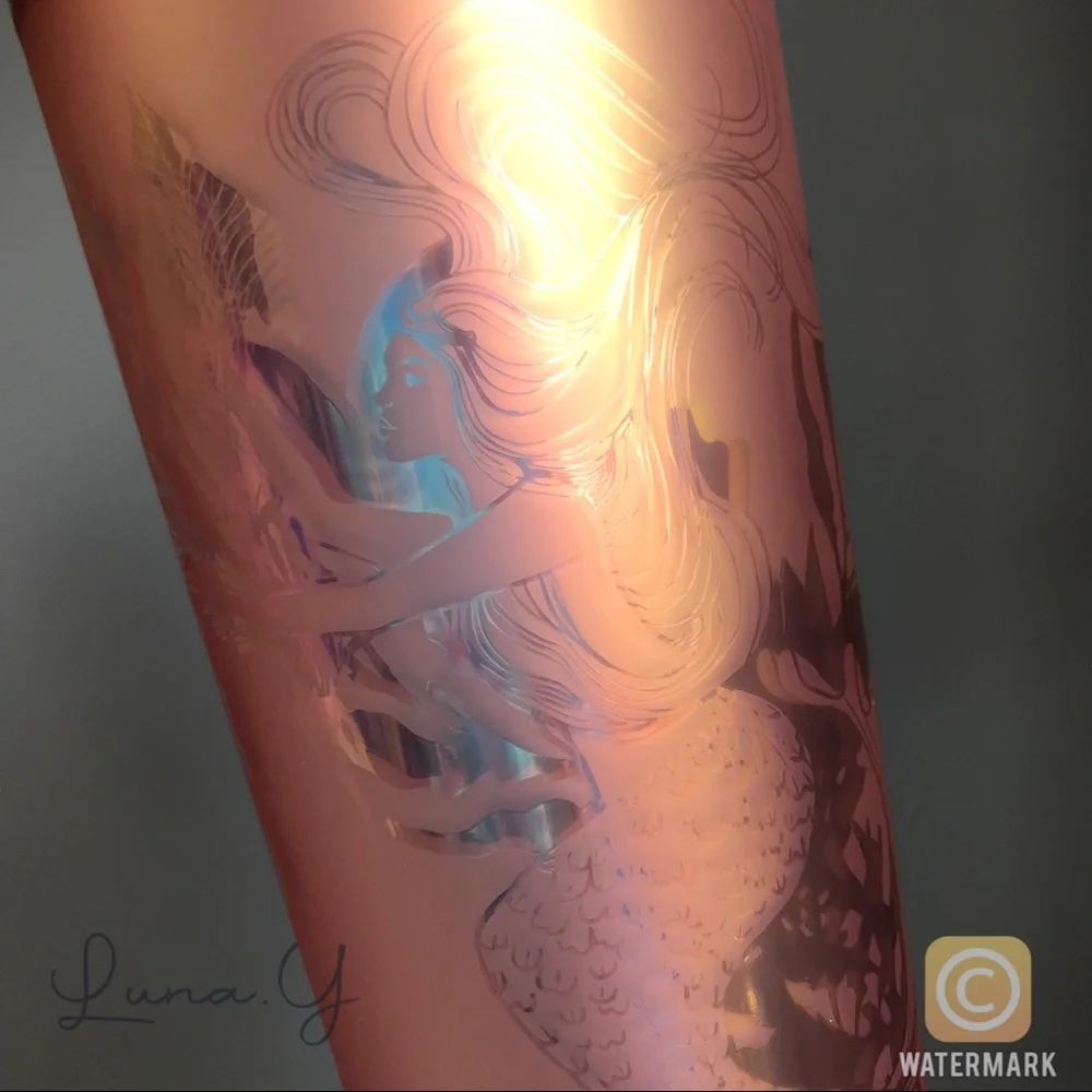 Starbucks Copper Siren Mermaid Pink Soft Touch Tumbler Cup Venti - Picture 4 of 9